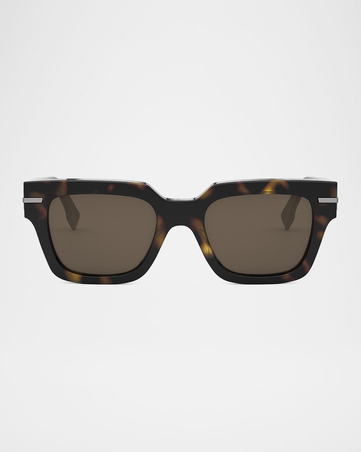 Fendi Men 's Tonal Logo Acetate Square Sunglasses