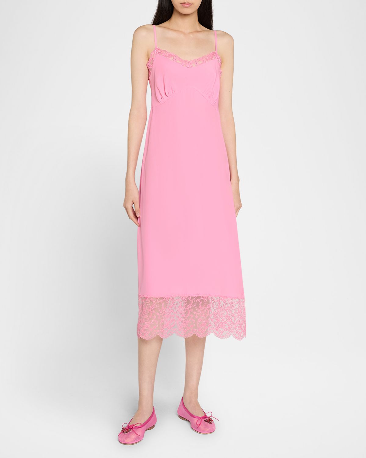 Simone Rocha Lace-Trim Slip Dress