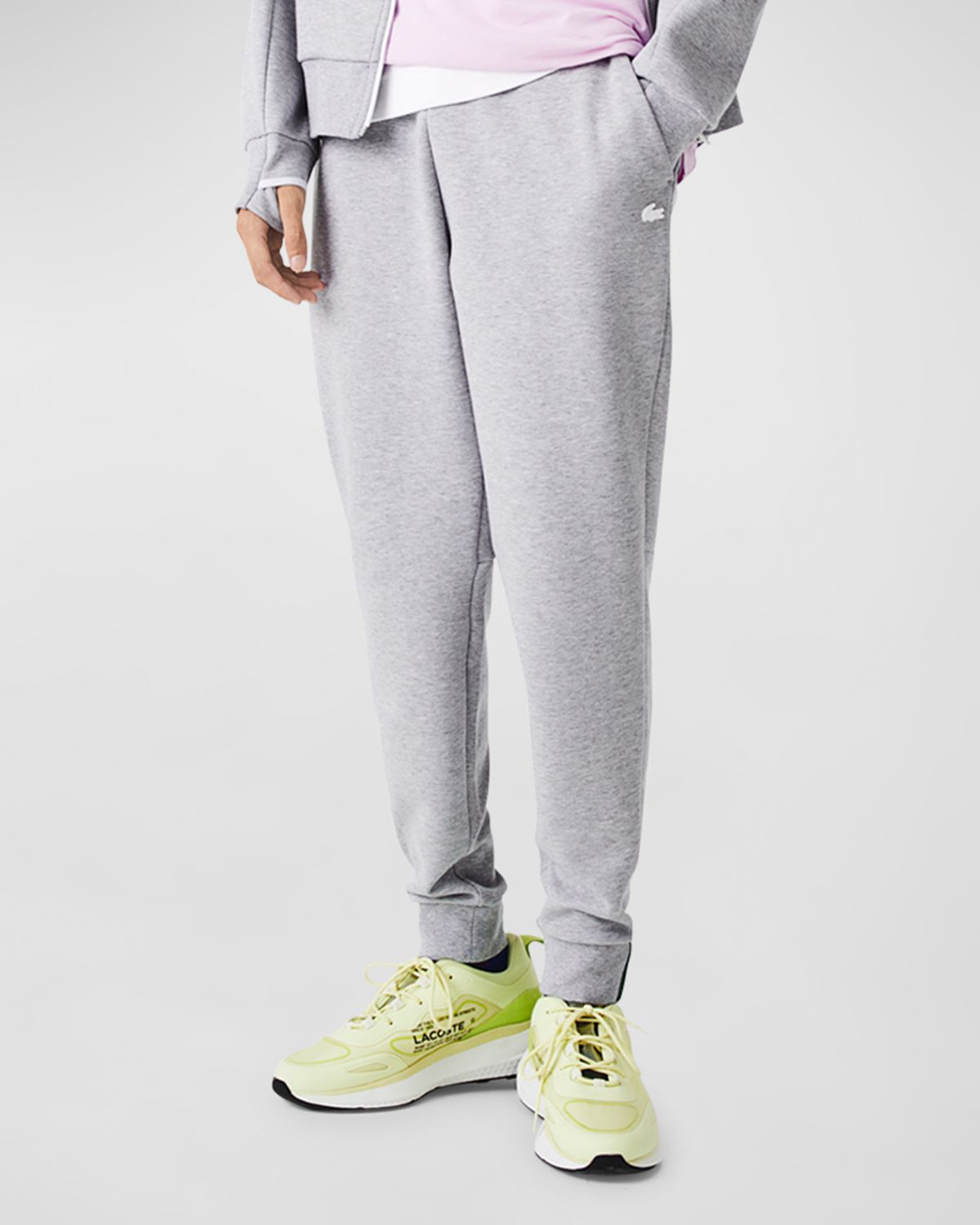 Lacoste Men 's Solid Active Double Face Slim Fit Joggers