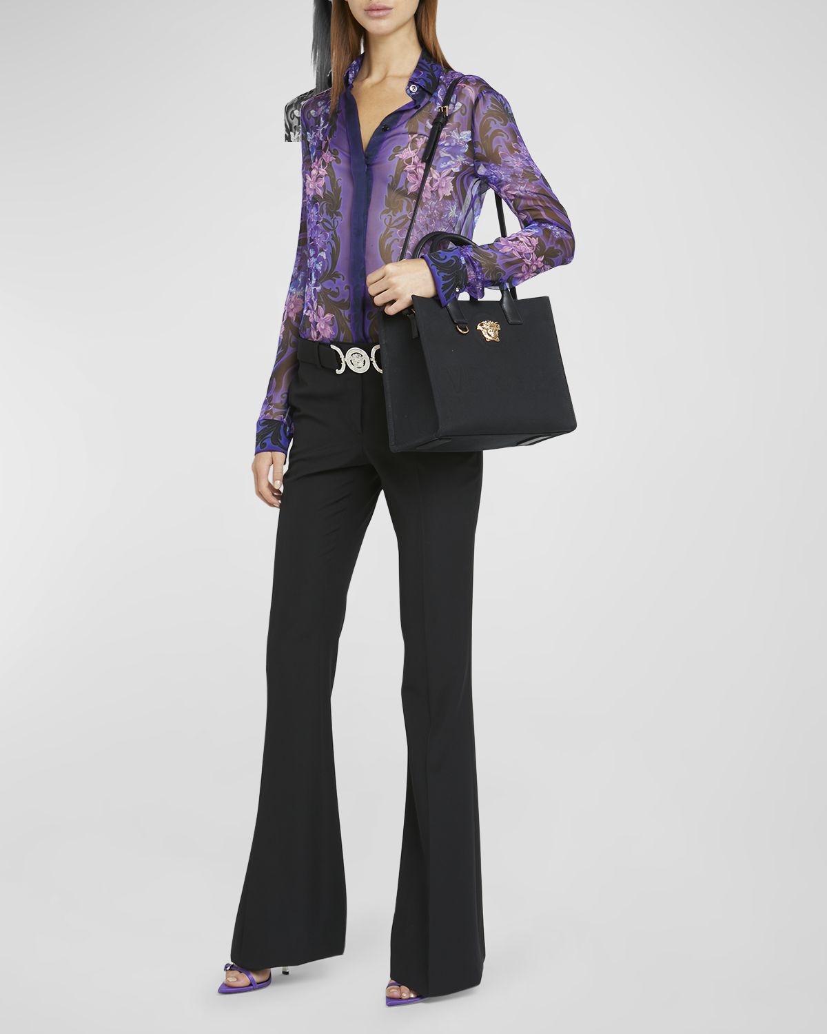 Versace La Medusa Mini Canvas Tote Bag