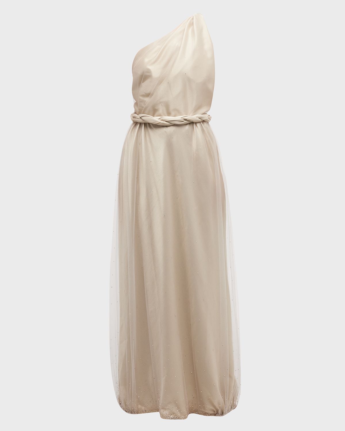 Giorgio Armani One-Shoulder Gown with Braided Detail