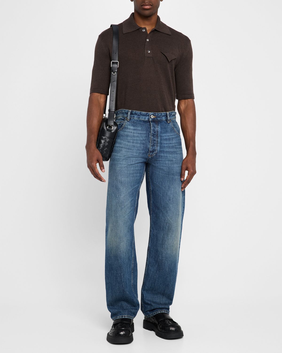 Bottega Veneta Men 's Linen-Knit Polo