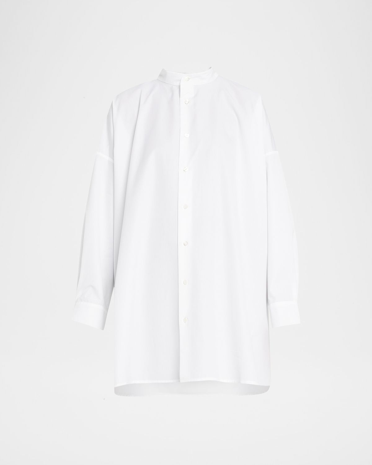 Eskandar Wide A-Line Collarless Classic Shirt (Long Plus) | Thumbnail 6 Eskandar Wide A-Line Collarless Classic Shirt (Long Plus) | Thumbnail 6