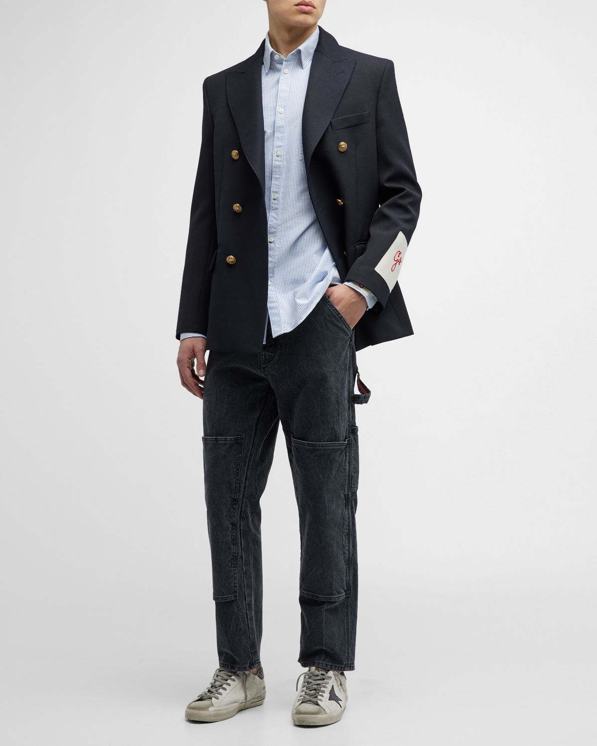 Golden Goose Men 's Double-Breasted Gabardine Blazer