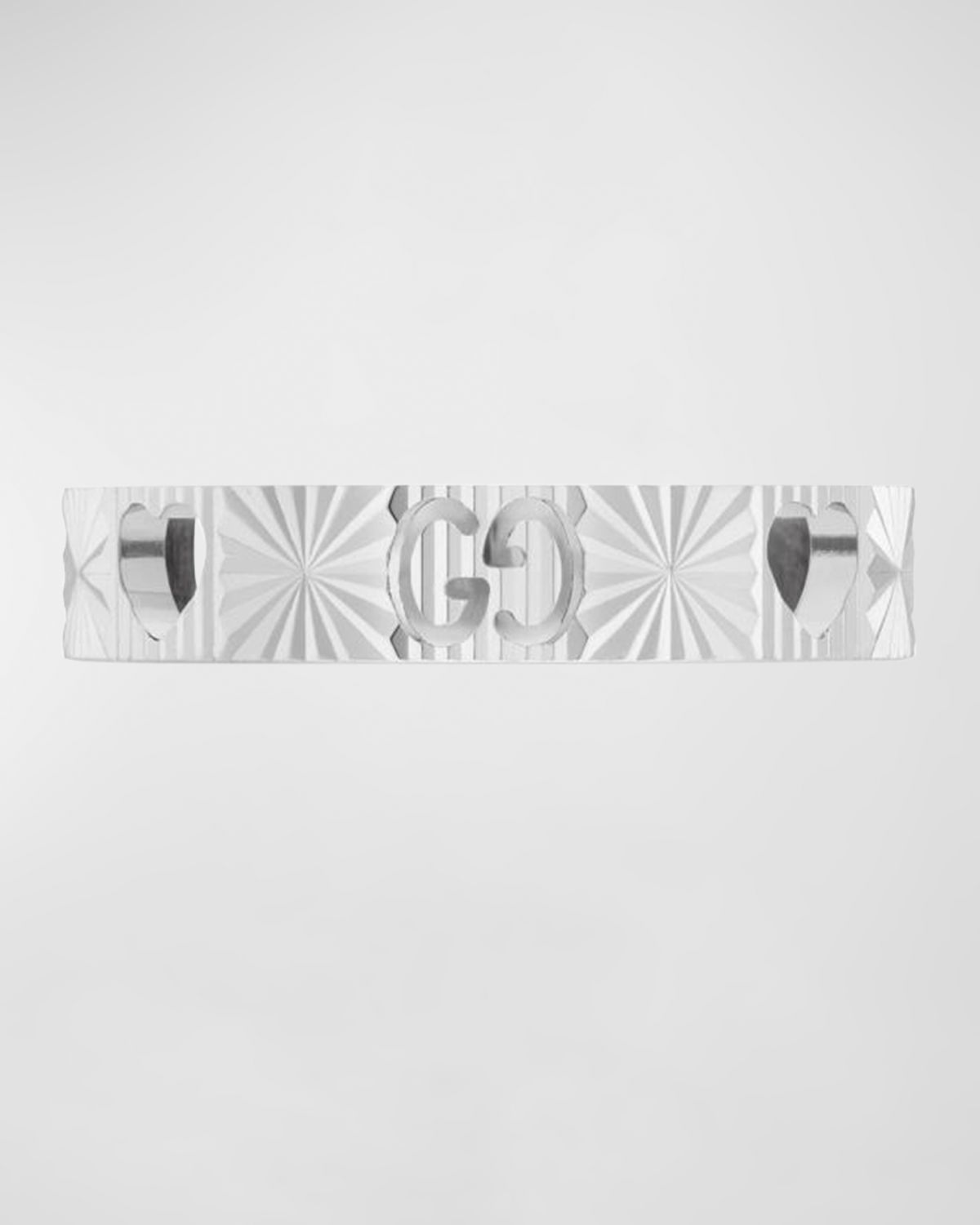 Gucci 18k White Gold Icon Heart Ring