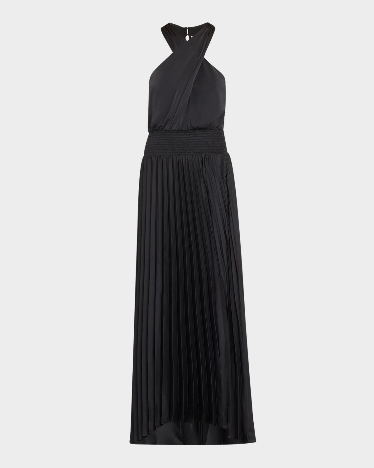Ramy Brook Arina Pleated Halter Midi Dress
