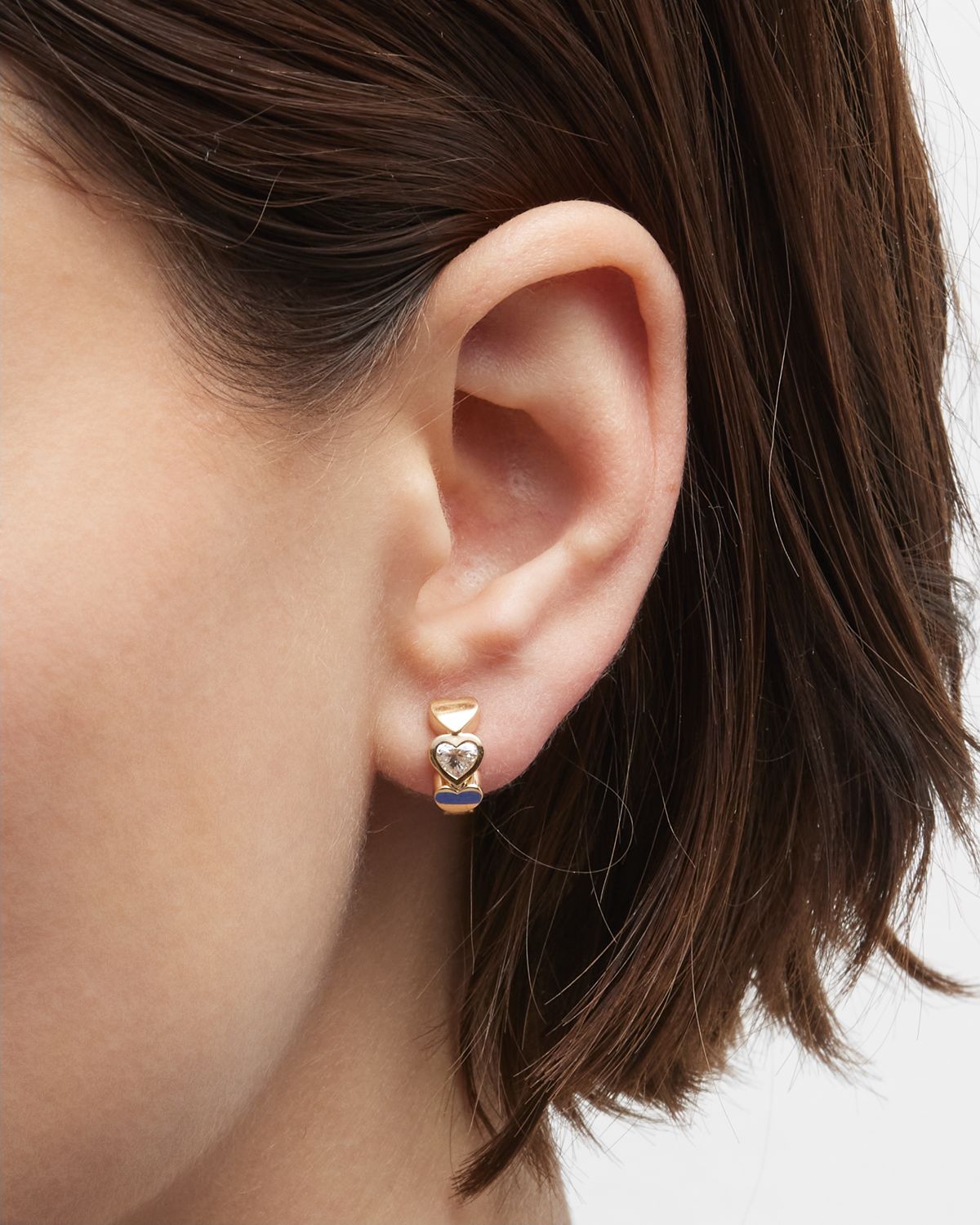 Sydney Evan 14k Gold Diamond Hearts Hoop Earrings