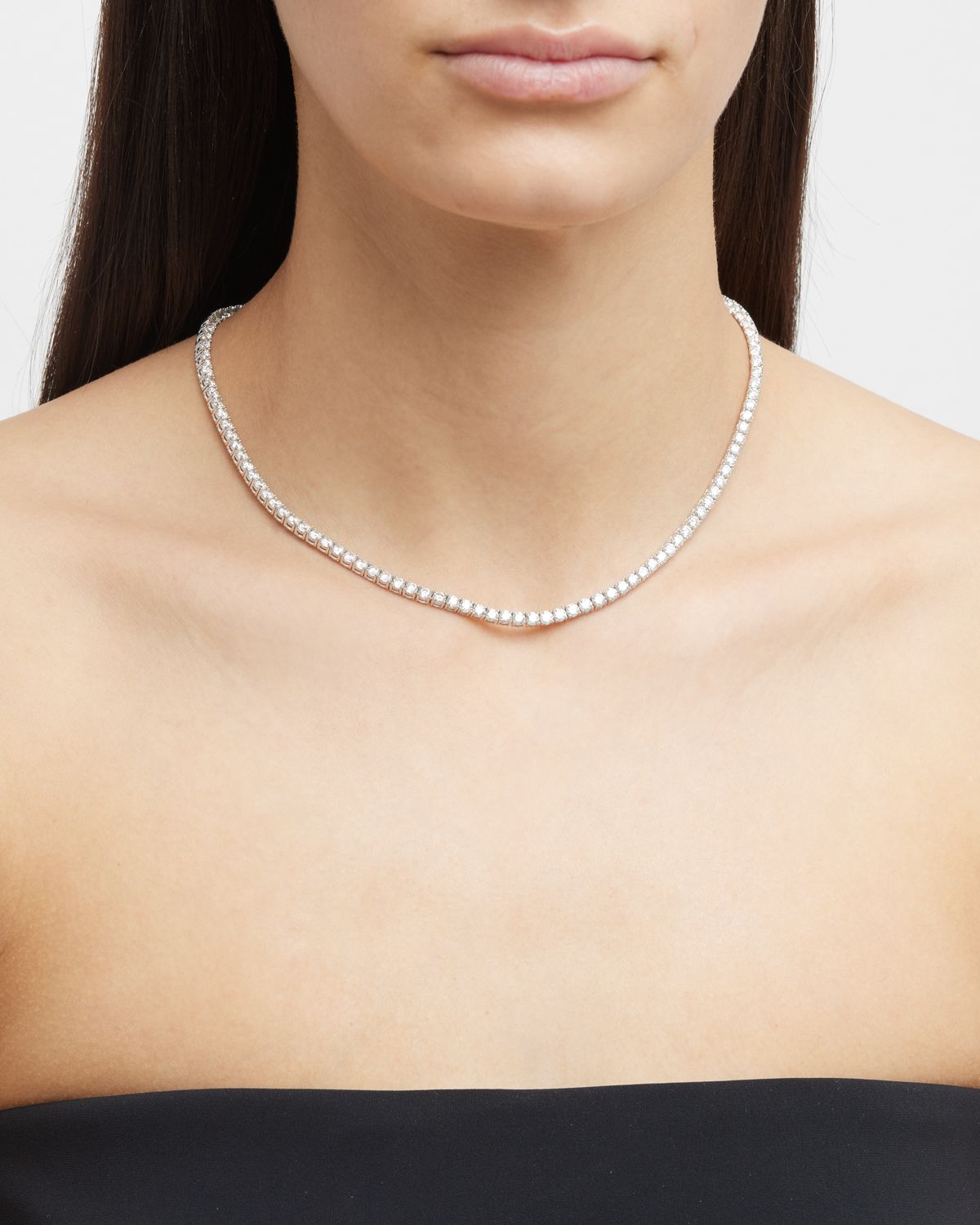 Neiman Marcus Diamonds 18Y 17" 4 Prong Straight Diamond Necklace