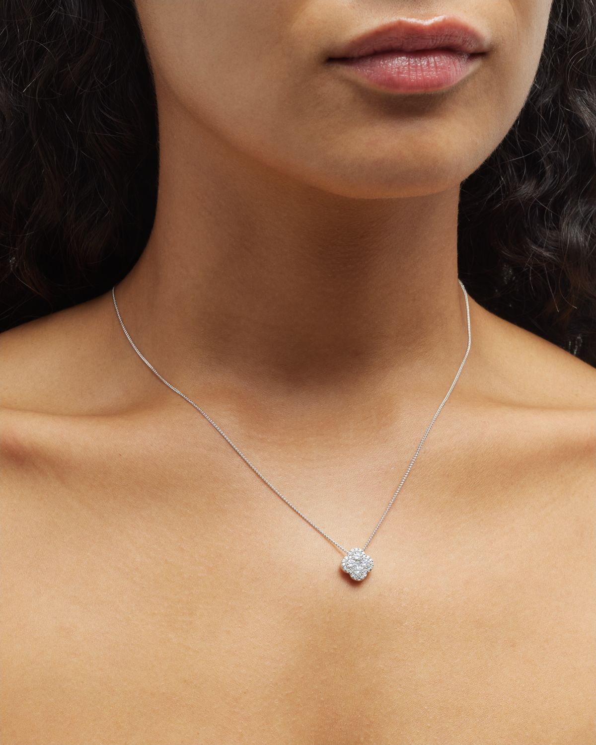 Neiman Marcus Diamonds 18k White Gold Diamond Pendant Necklace