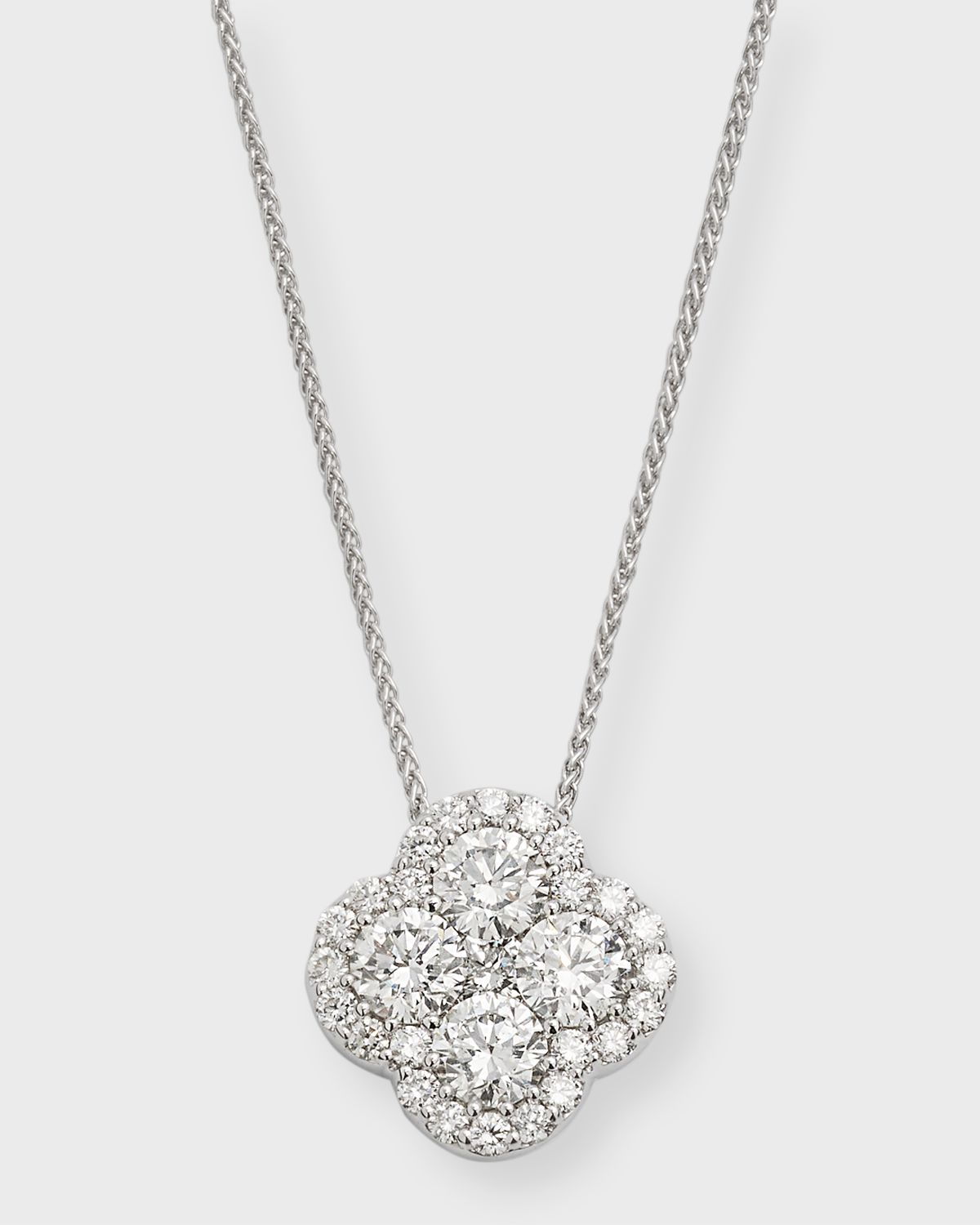 Neiman Marcus Diamonds 18k White Gold Diamond Pendant Necklace, 18"L, 1.37tcw