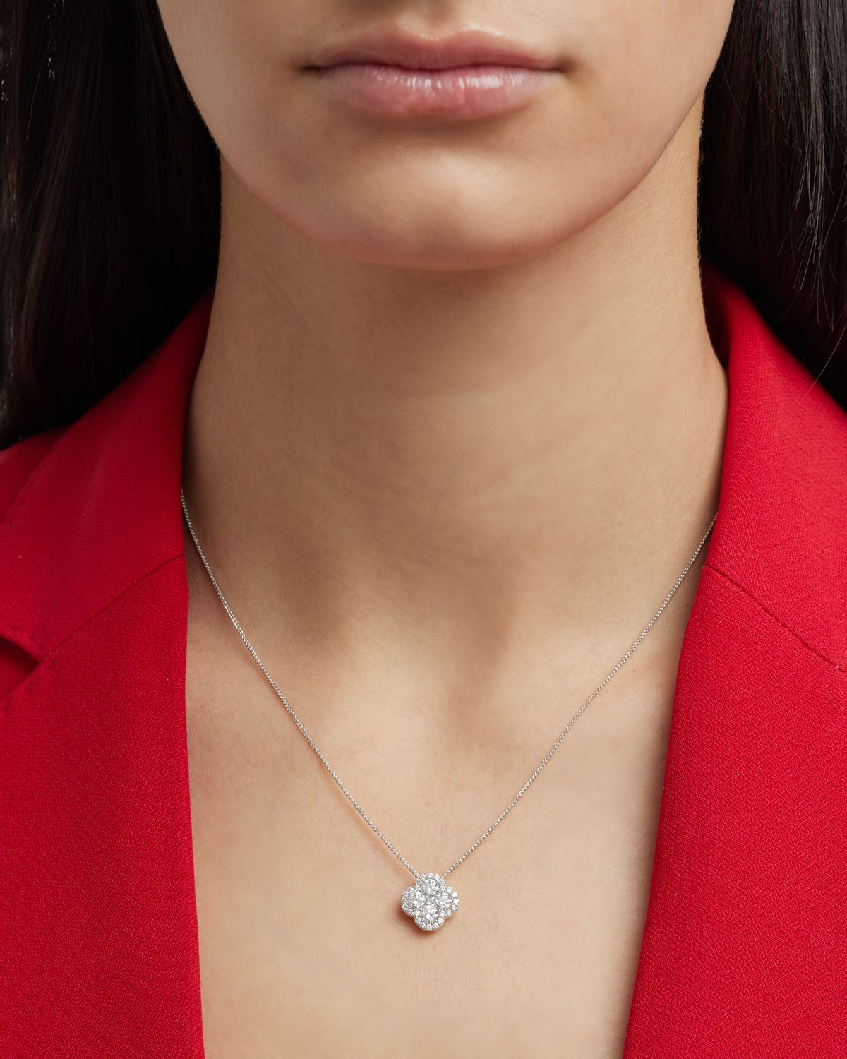 Neiman Marcus Diamonds 18k White Gold Diamond Pendant Necklace, 18"L, 1.37tcw