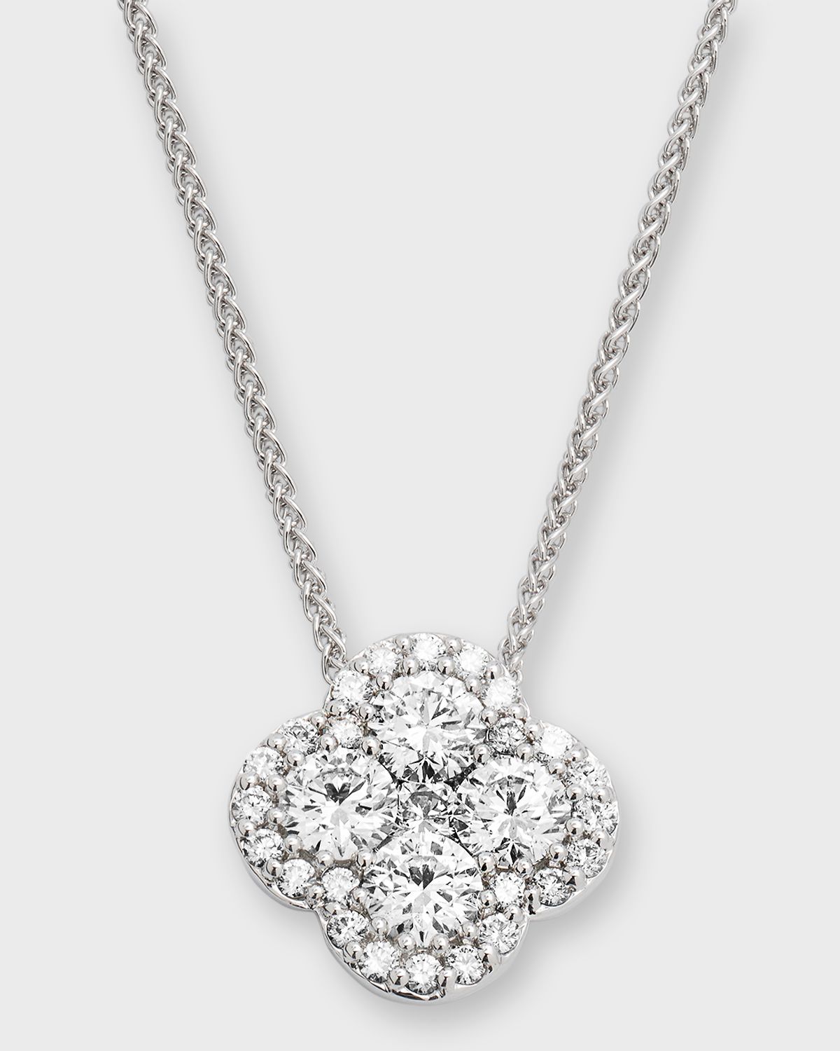 Neiman Marcus Diamonds 18k White Gold Diamond Pendant Necklace, 18"L, 1.93tcw