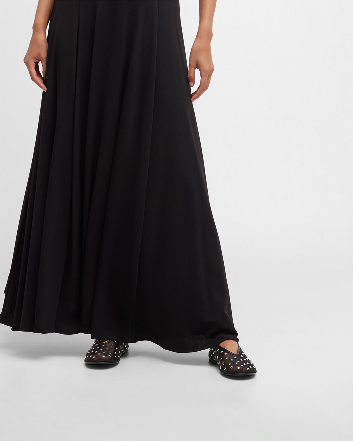 Khaite Marcy Crystal Mesh Evening Ballerina Flats