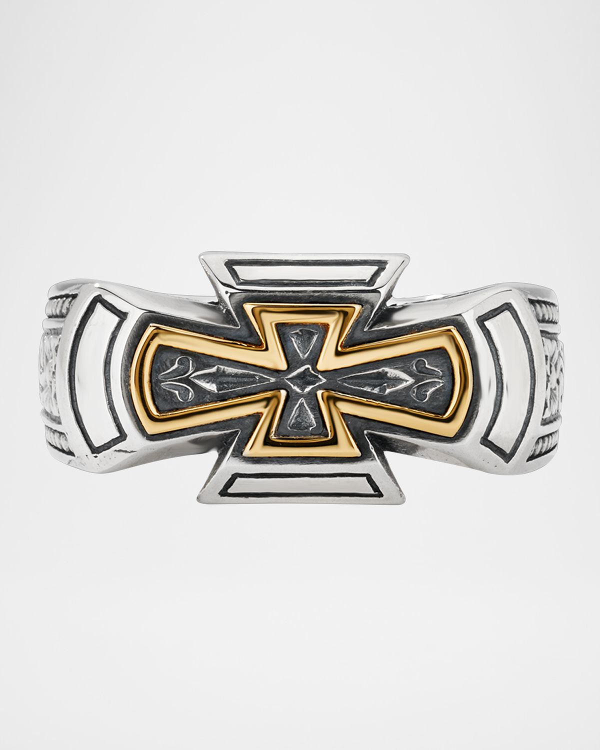 Konstantino Men 's Two-Tone Cross Band Ring