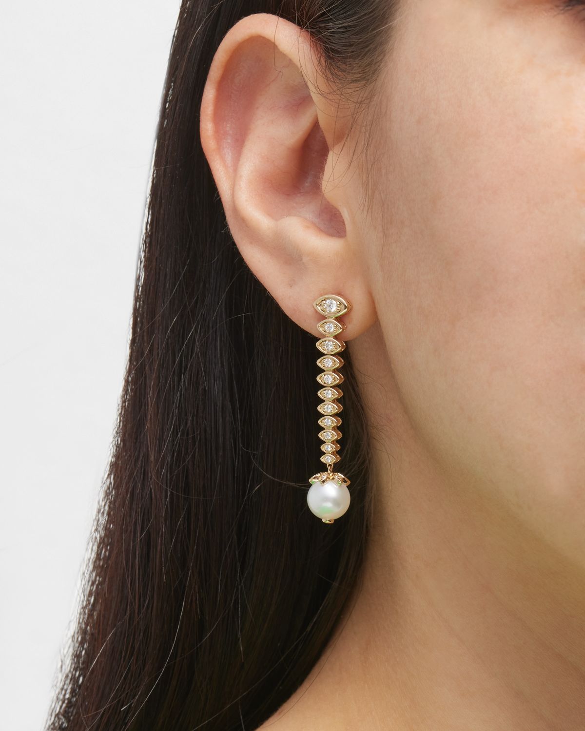 Sydney Evan 14k Yellow Gold Graduated Marquis Eye Earrings