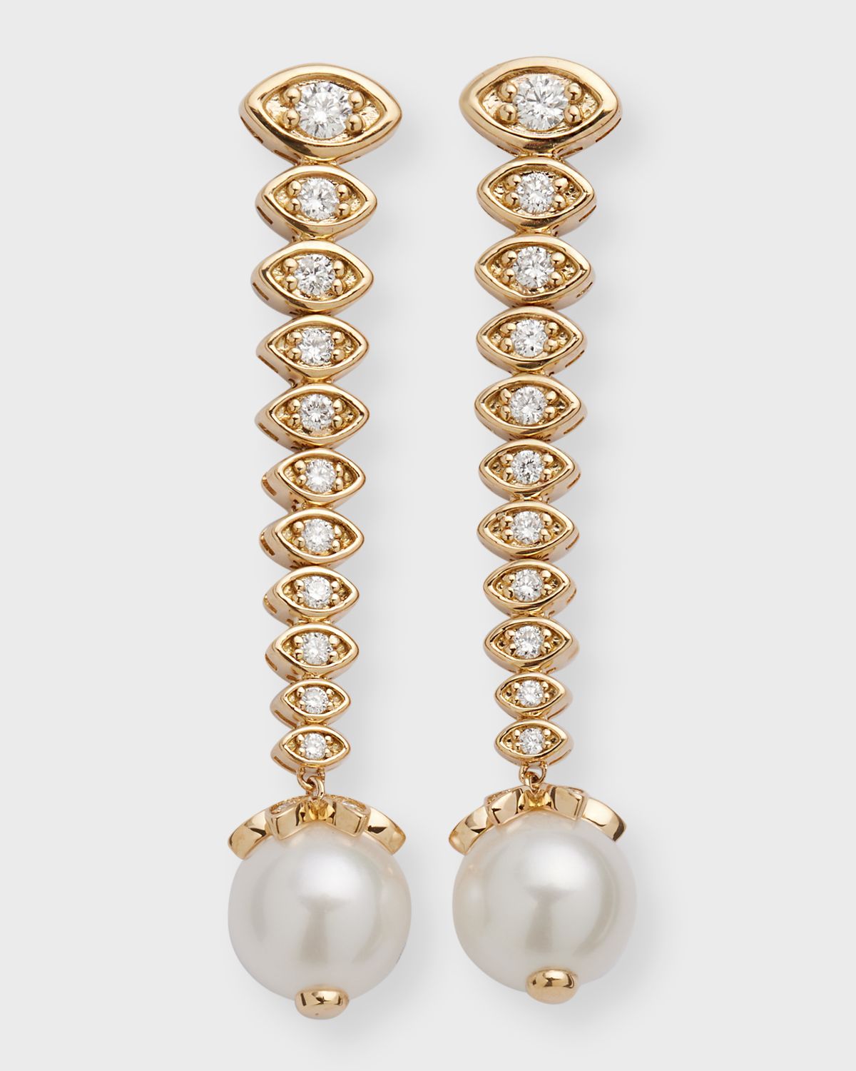Sydney Evan 14k Yellow Gold Graduated Marquis Eye Earrings