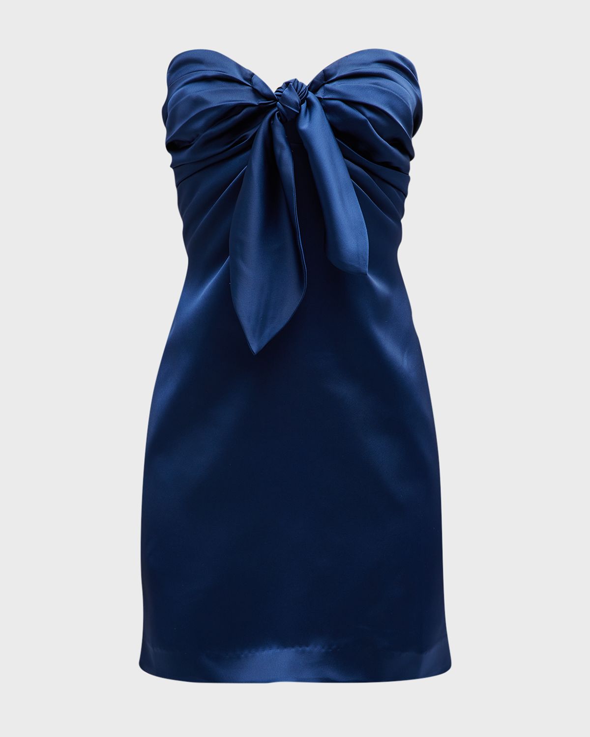 Ramy Brook Orion Strapless Tie-Front Satin Mini Dress