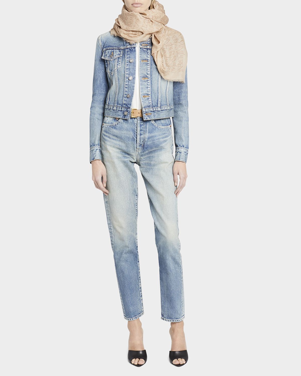 Saint Laurent Grand Impression Cashmere-Blend Square Scarf - Women's Accessories