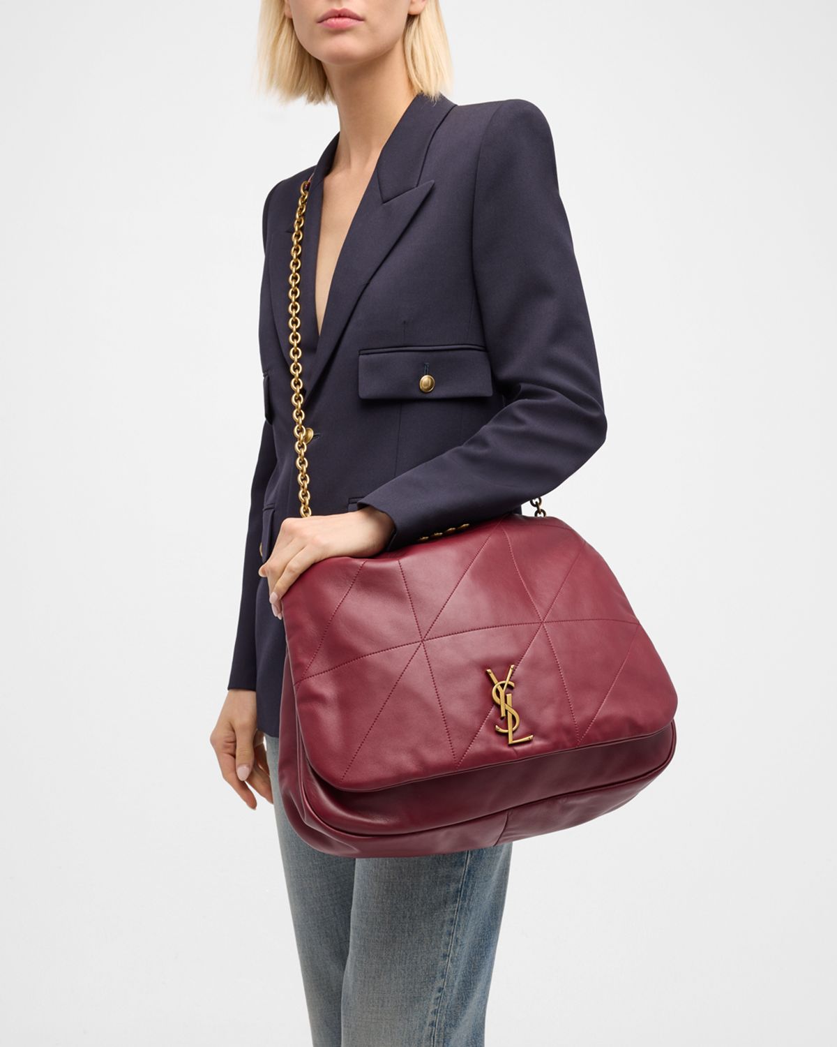 Saint Laurent Jamie 4.3 Maxi YSL Shoulder Bag in Smooth Leather