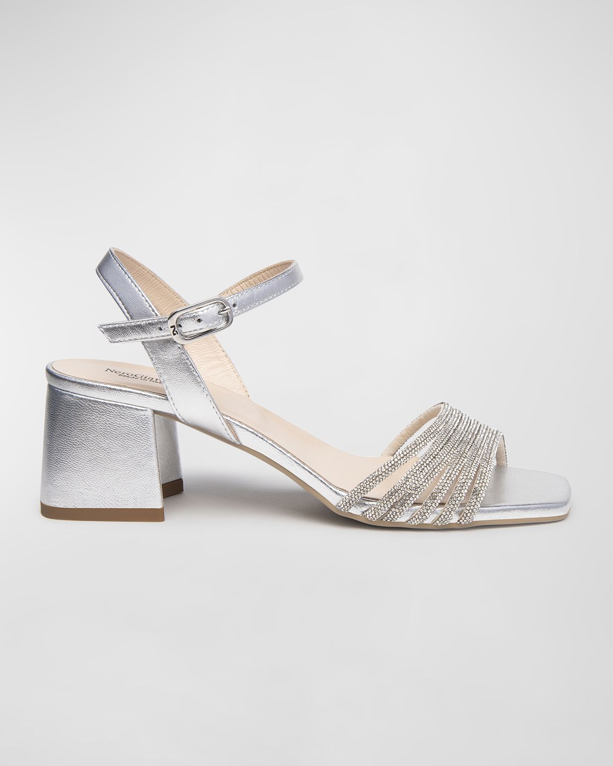NeroGiardini Metallic Bling Ankle-Strap Sandals - Women's Shoes