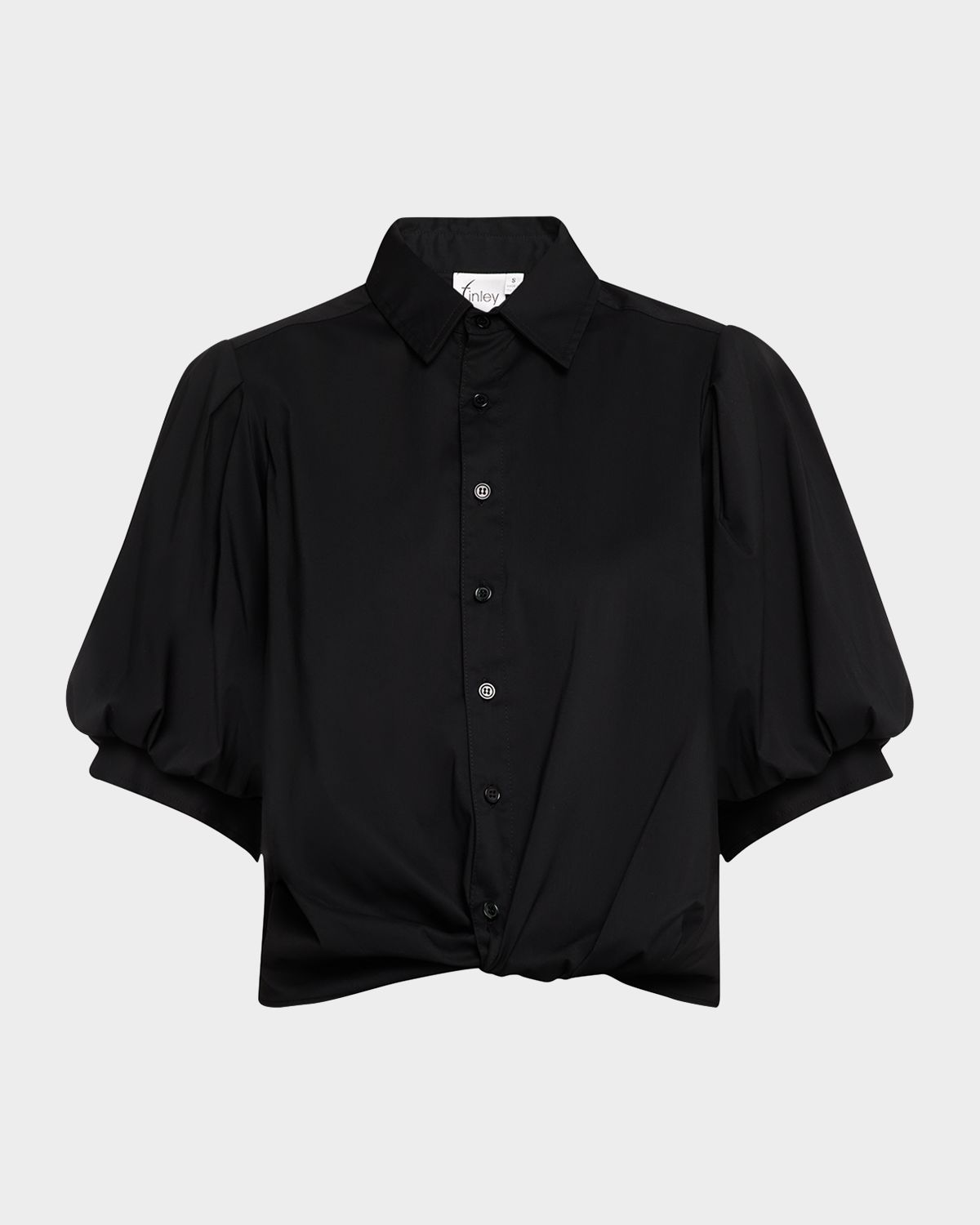 Finley Bomba Button-Down Twist-Front Poplin Shirt