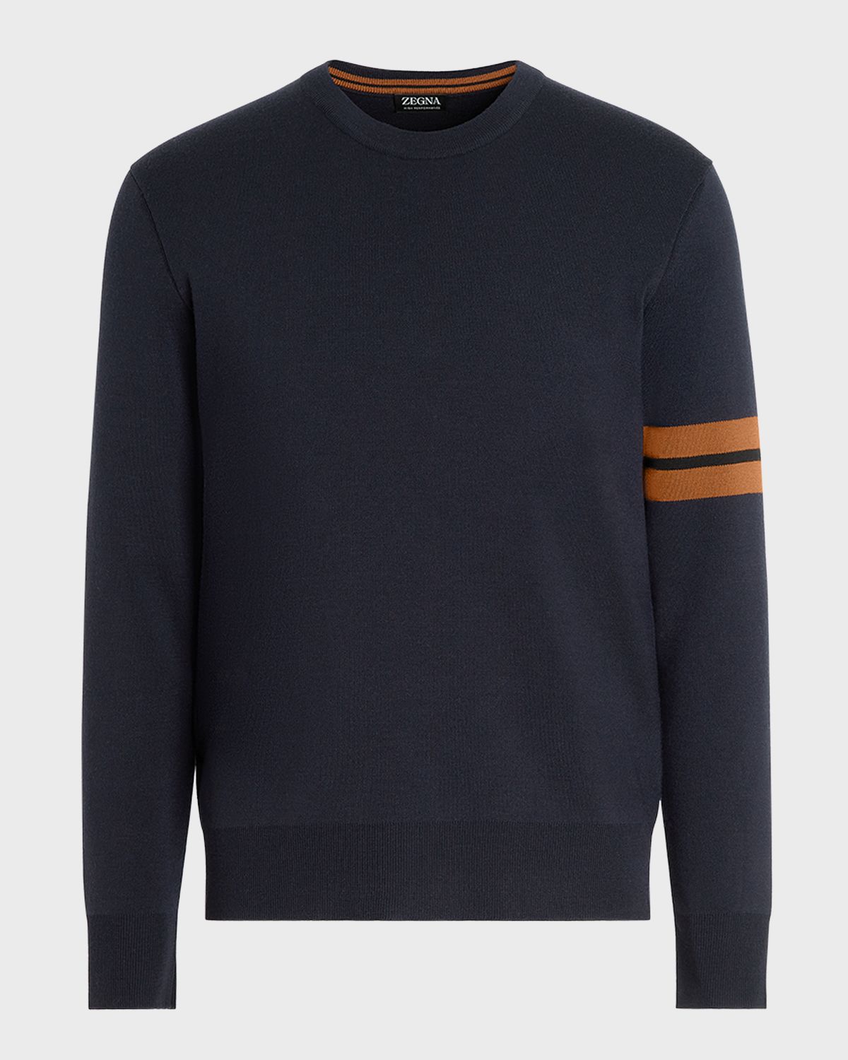 ZEGNA Men 's Signifier Stripe Wool Crewneck Sweater | Thumbnail 4 ZEGNA Men 's Signifier Stripe Wool Crewneck Sweater | Thumbnail 4