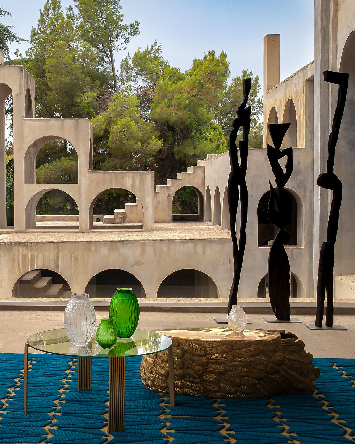 Lalique Plumes Clear Crystal Vase