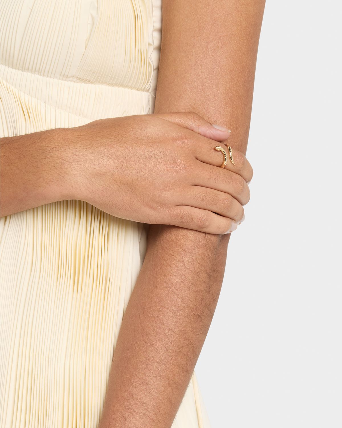 Sydney Evan 14K Yellow Gold Wrap Snake Ring with Diamonds, Size 6.5