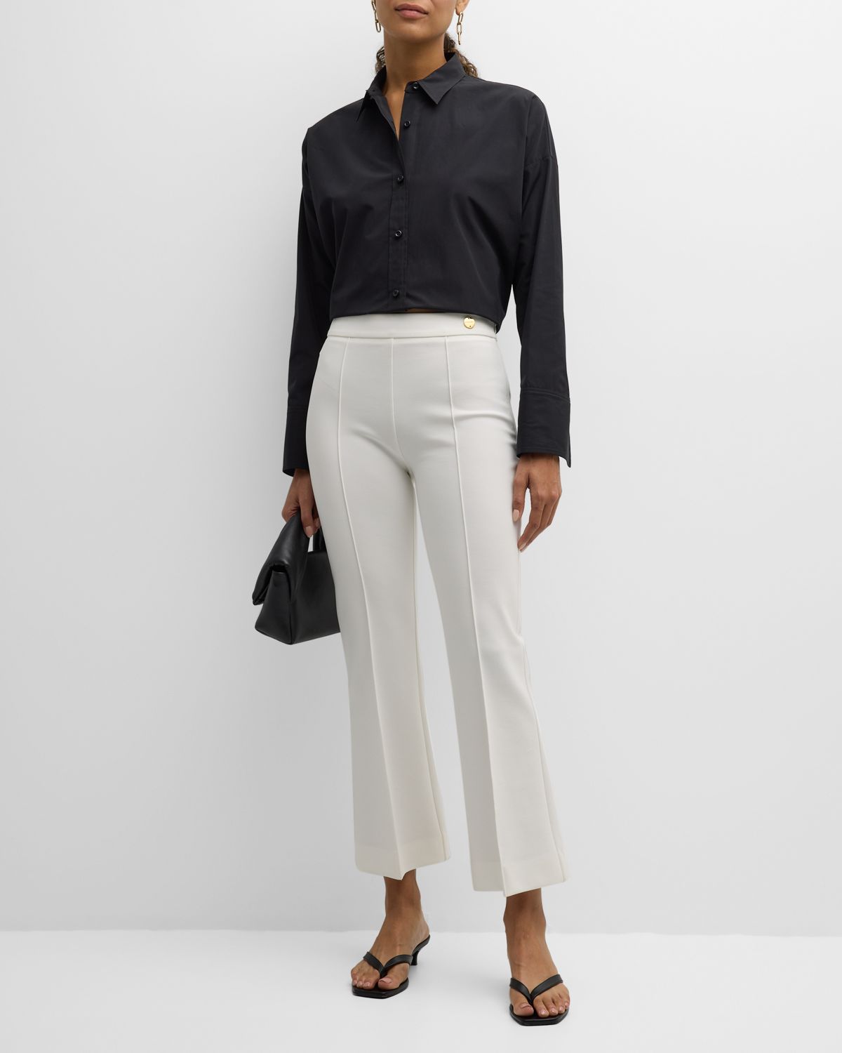 CALLAS Milano Lola Cropped High-Rise Jersey Pants