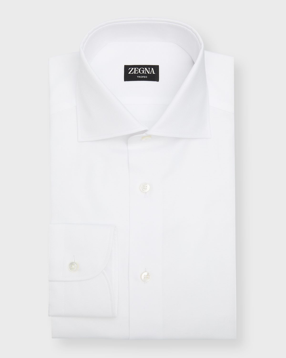 ZEGNA Men 's Micro-Textured Cotton Dress Shirt