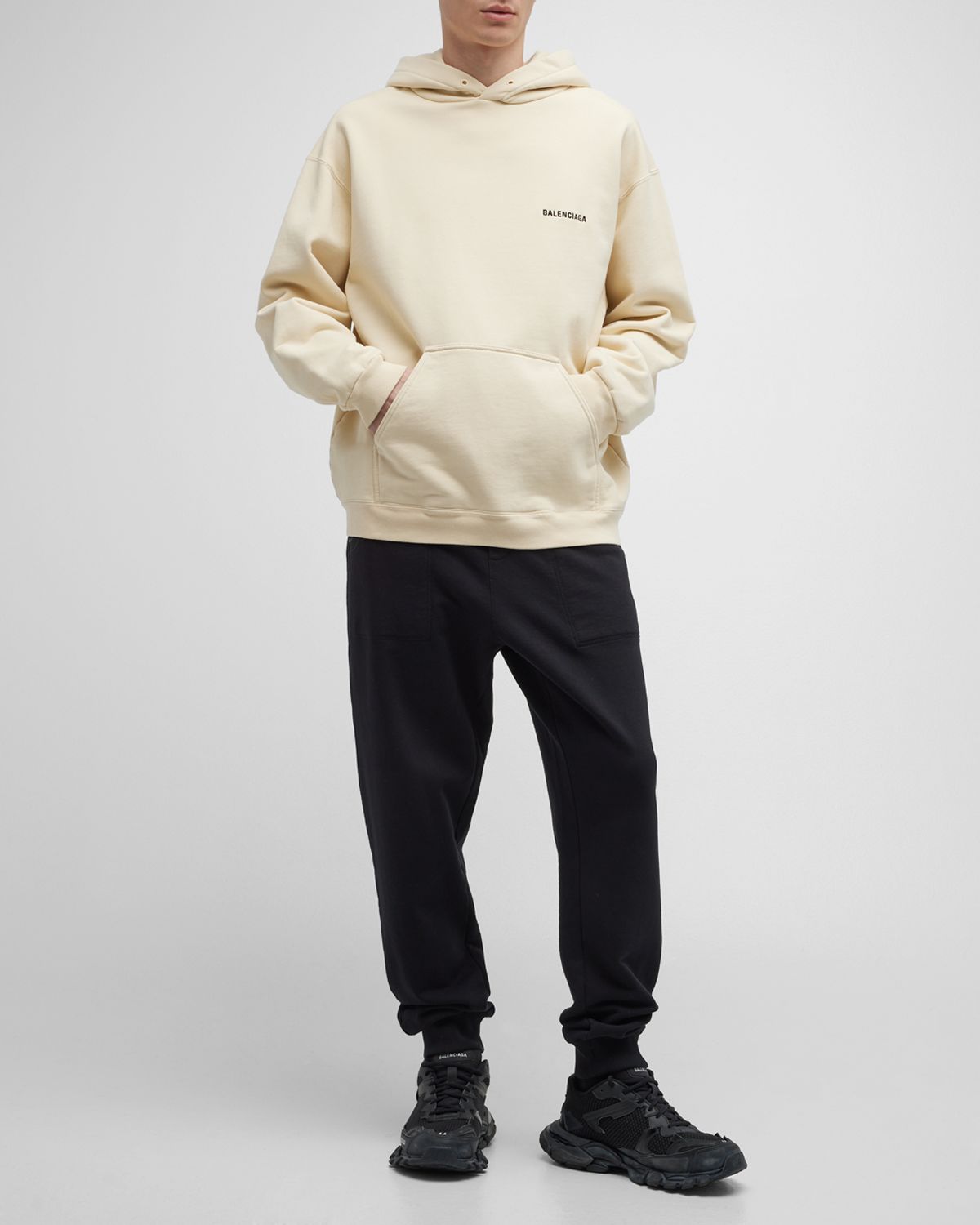 Balenciaga Men 's Embroidered-Logo Hoodie