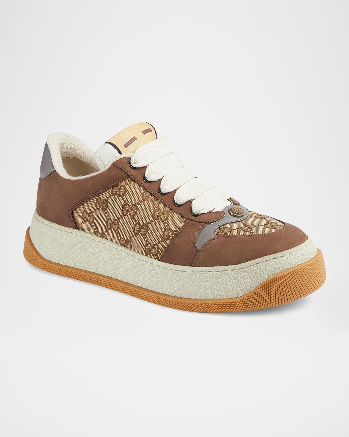 Gucci Men 's Double Screener Canvas Low-Top Sneakers