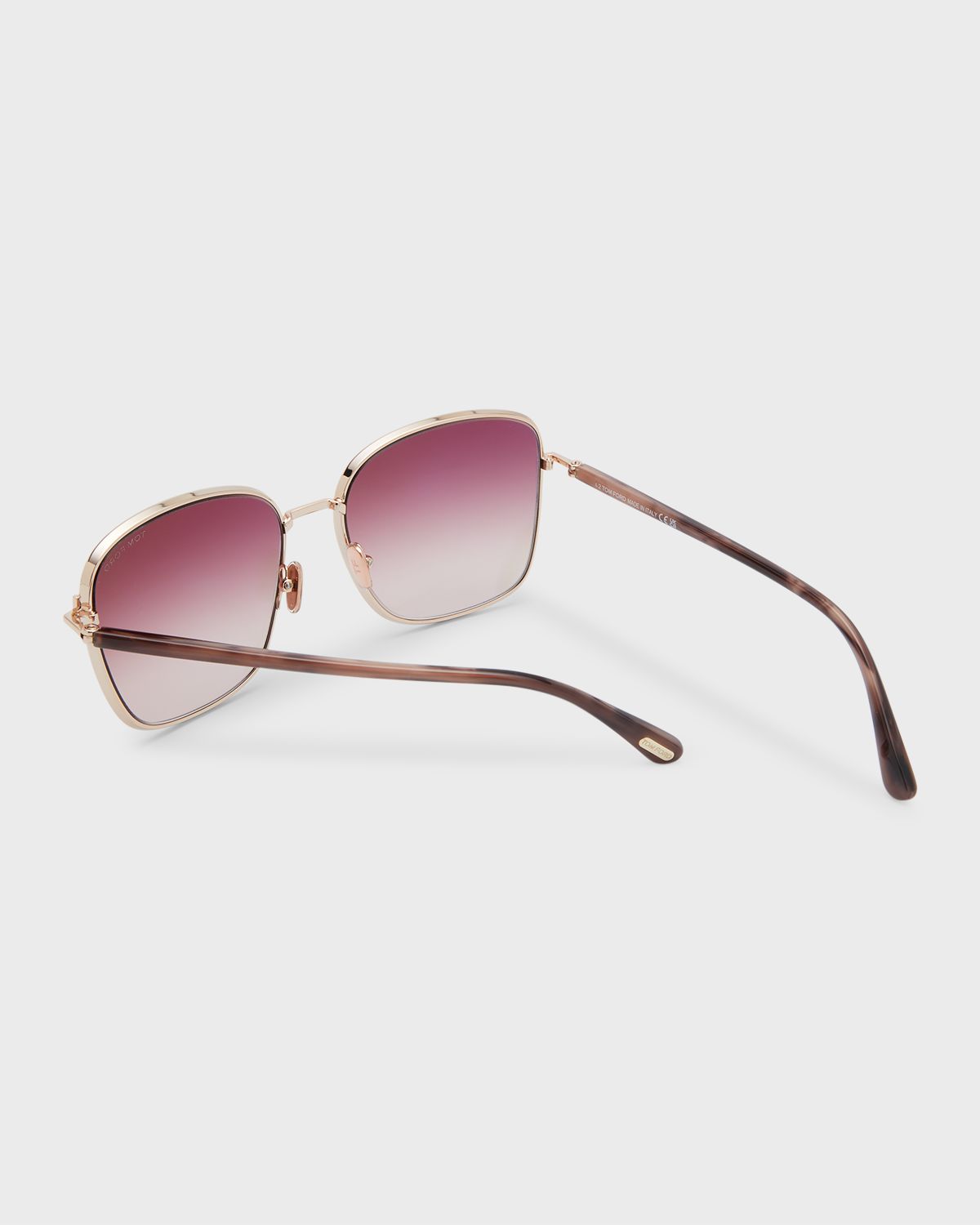 TOM FORD Fern Square Mixed-Media Sunglasses