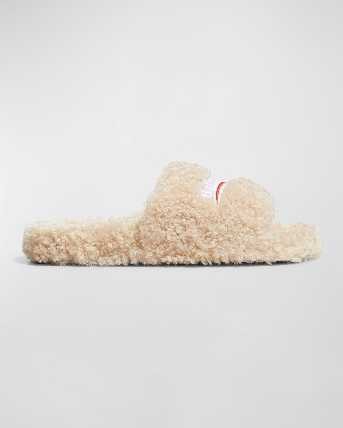 Balenciaga Faux Fur Slide Sandals