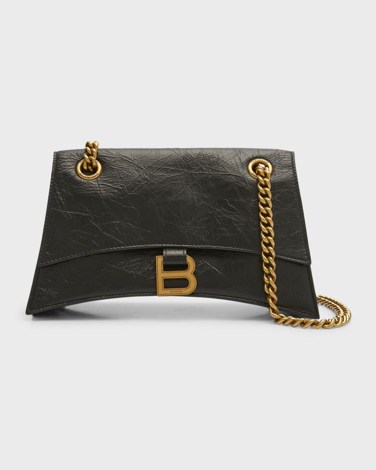 Balenciaga Crush Small Crinkled Leather Shoulder Bag