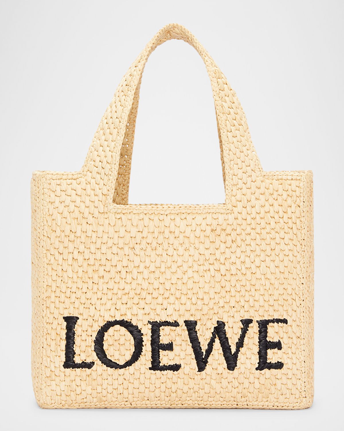 Loewe x Paula 's Ibiza Font Logo Small Tote Bag in Raffia