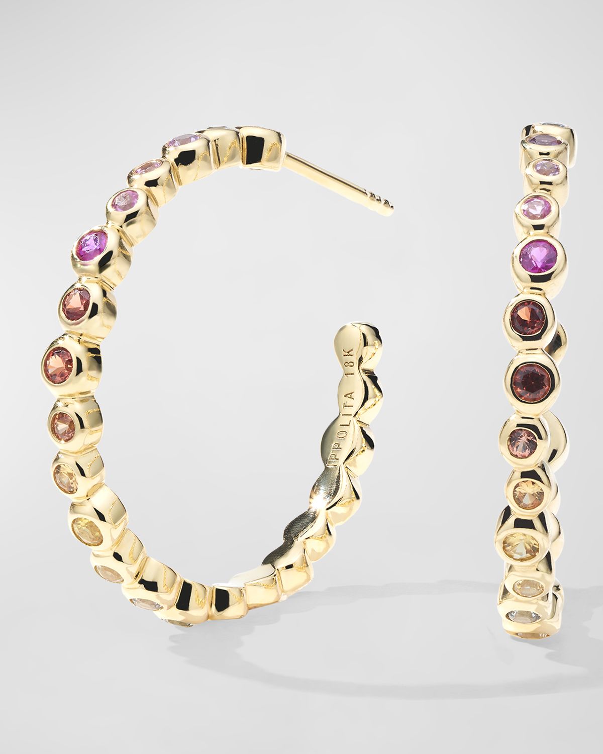 Ippolita 18K Starlet Hoop Earrings with Mixed Sapphires
