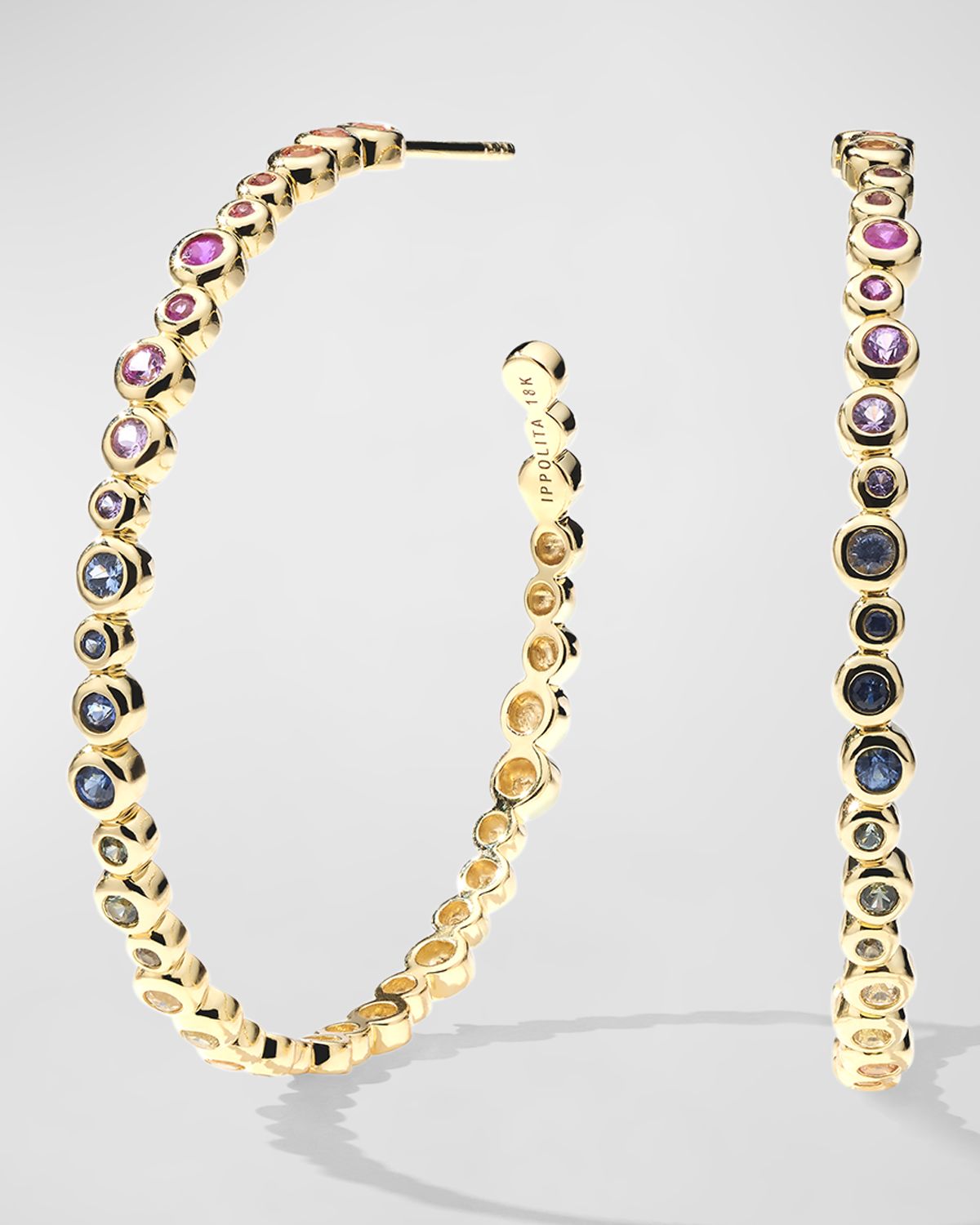 Ippolita 18K Starlet Hoop Earrings with Mixed Sapphires
