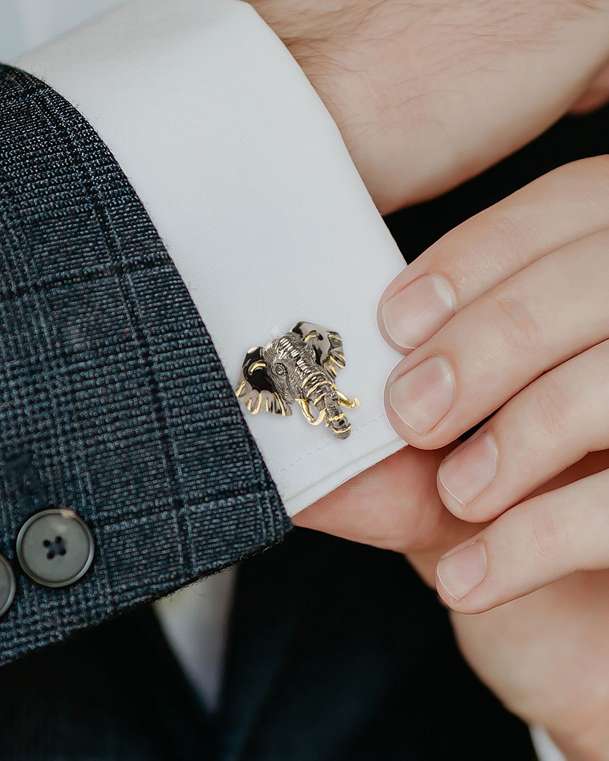 Cufflinks Inc. Men 's Two-Tone Elephant Cufflinks