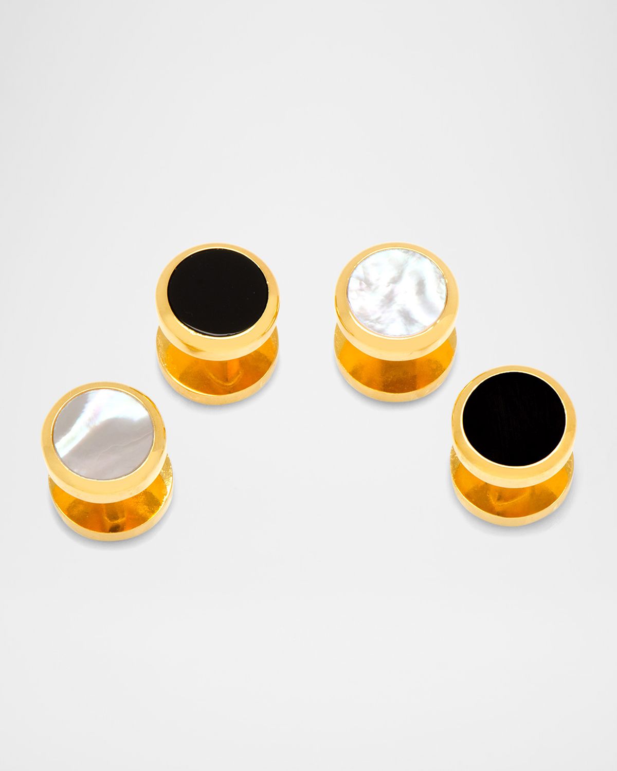 Cufflinks Inc. Men 's Double-Sided Black Onyx Mother-of-Pearl Shirt Studs