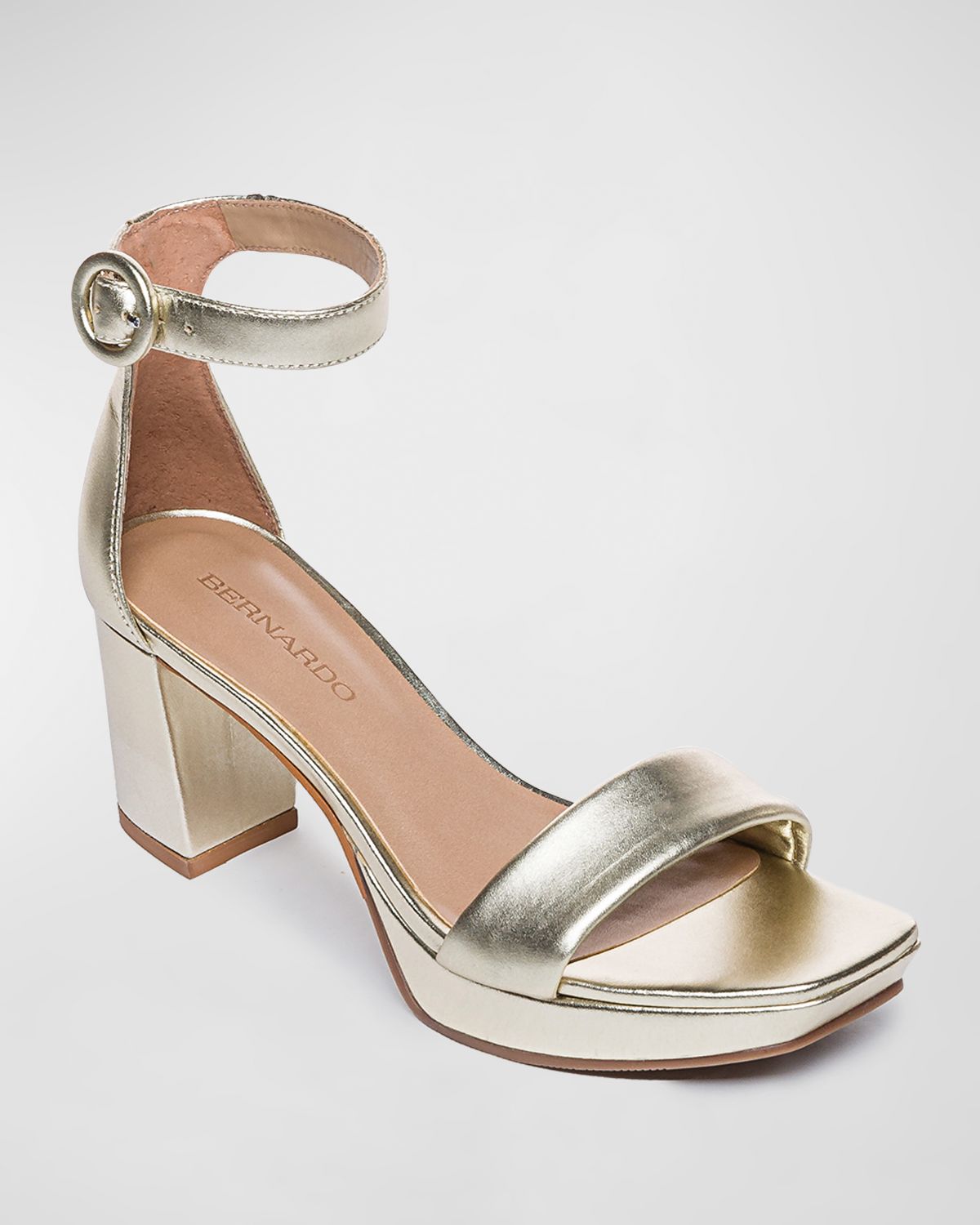 Bernardo Carla Metallic Ankle-Strap Sandals | Thumbnail 4 Bernardo Carla Metallic Ankle-Strap Sandals | Thumbnail 4
