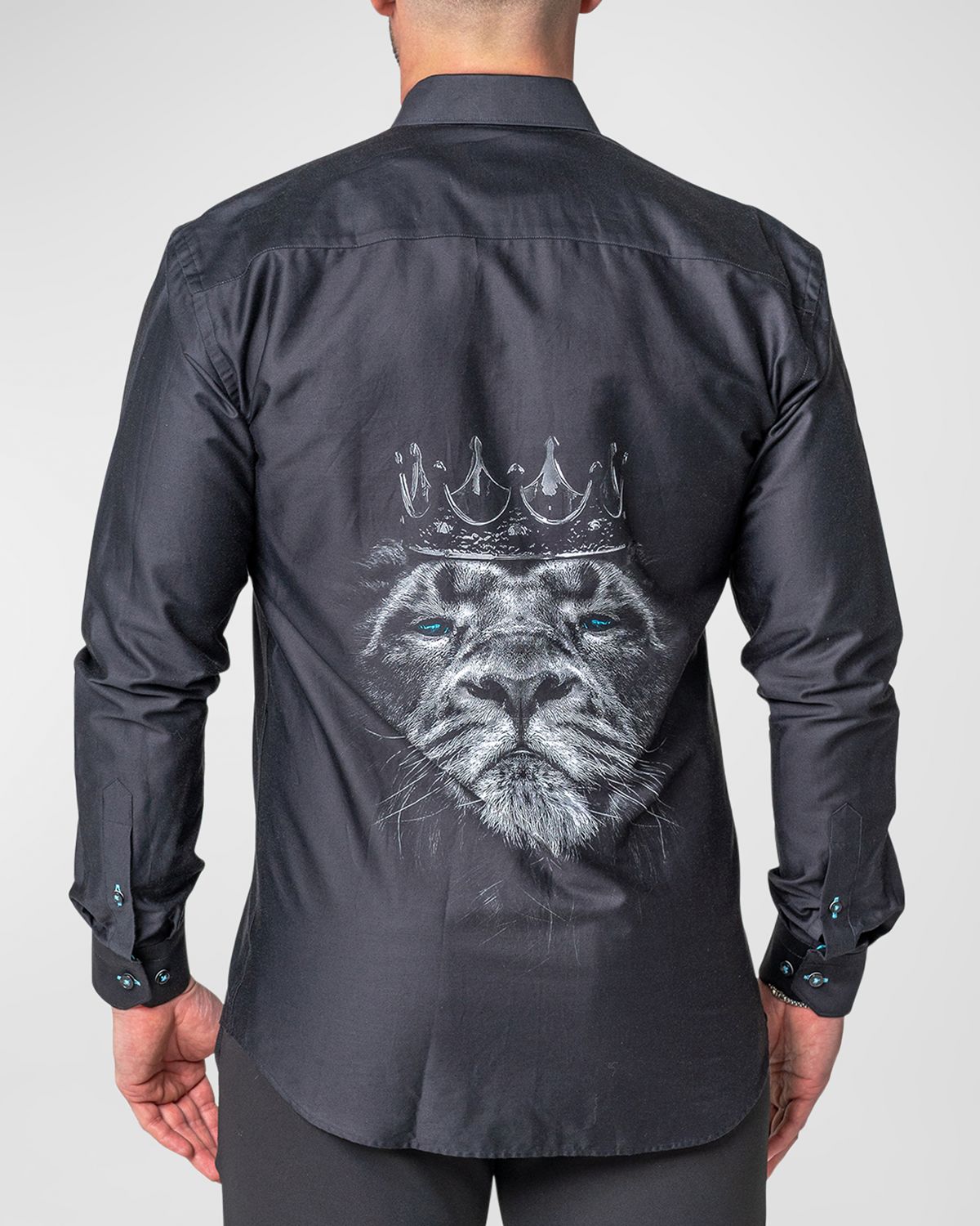 Maceoo Men 's Fibonacci Lion Crown Sport Shirt