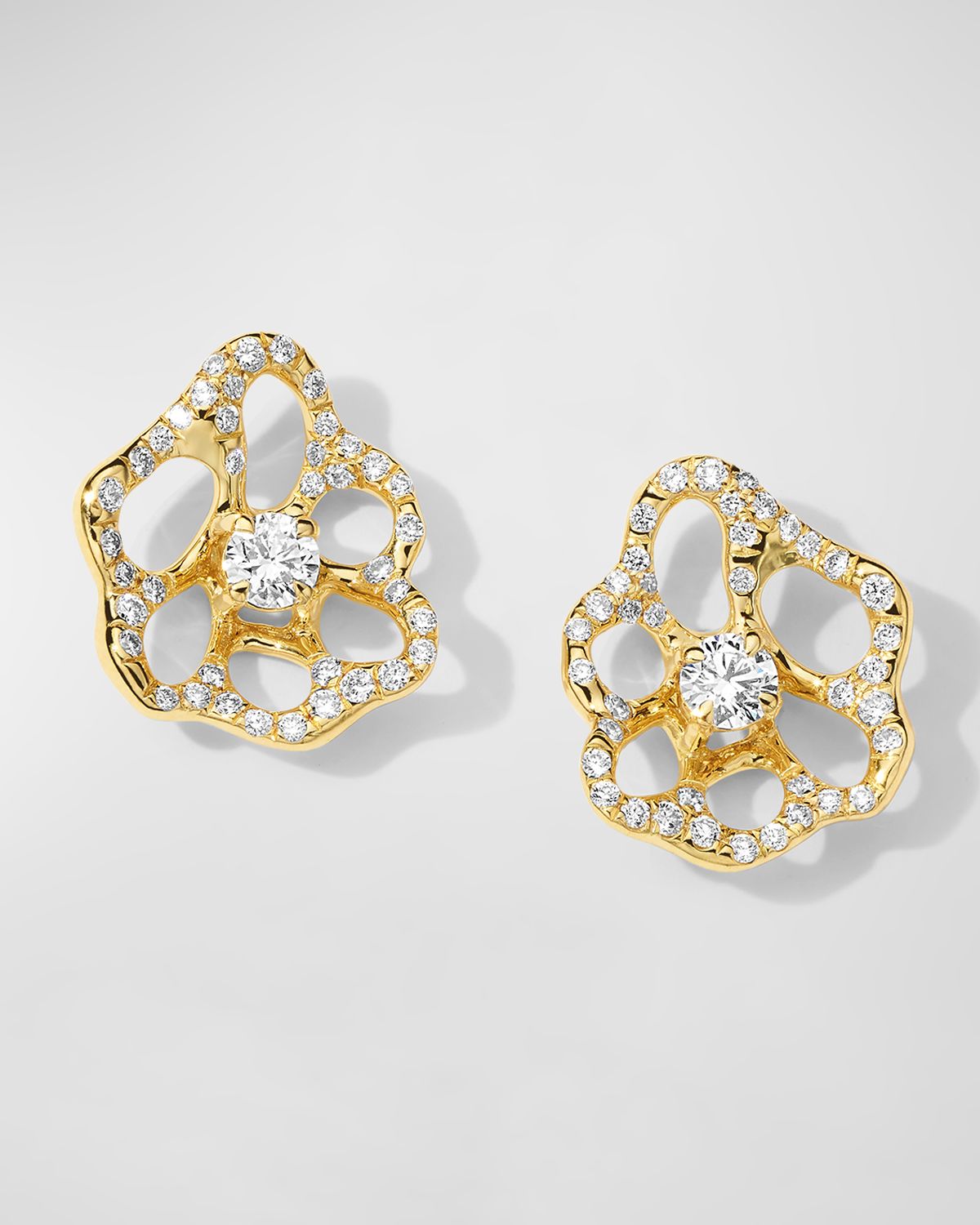 Ippolita 18K Stardust Drizzle Mini Flower Stud Earrings with Round Brilliant-Cut Diamonds