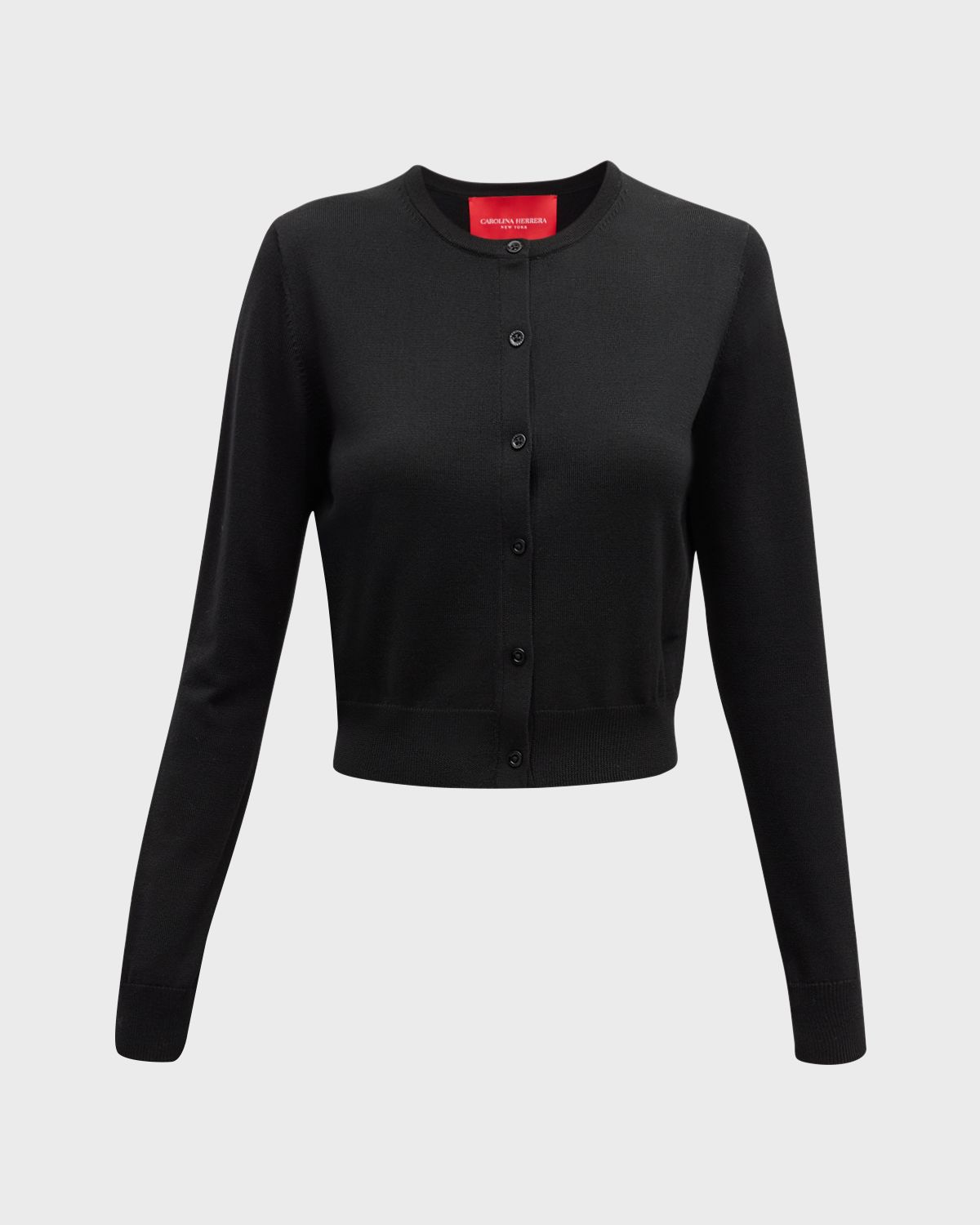 Carolina Herrera Crew-Neck Wool Cardigan