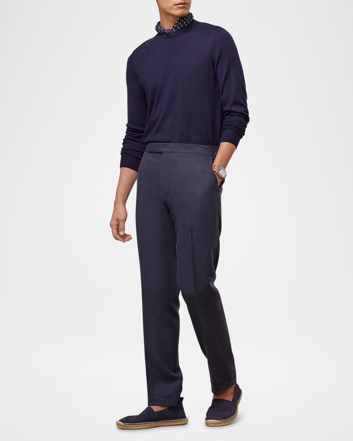 Ralph Lauren Purple Label Men 's Gregory Hand-Tailored Silk-Linen Trouser