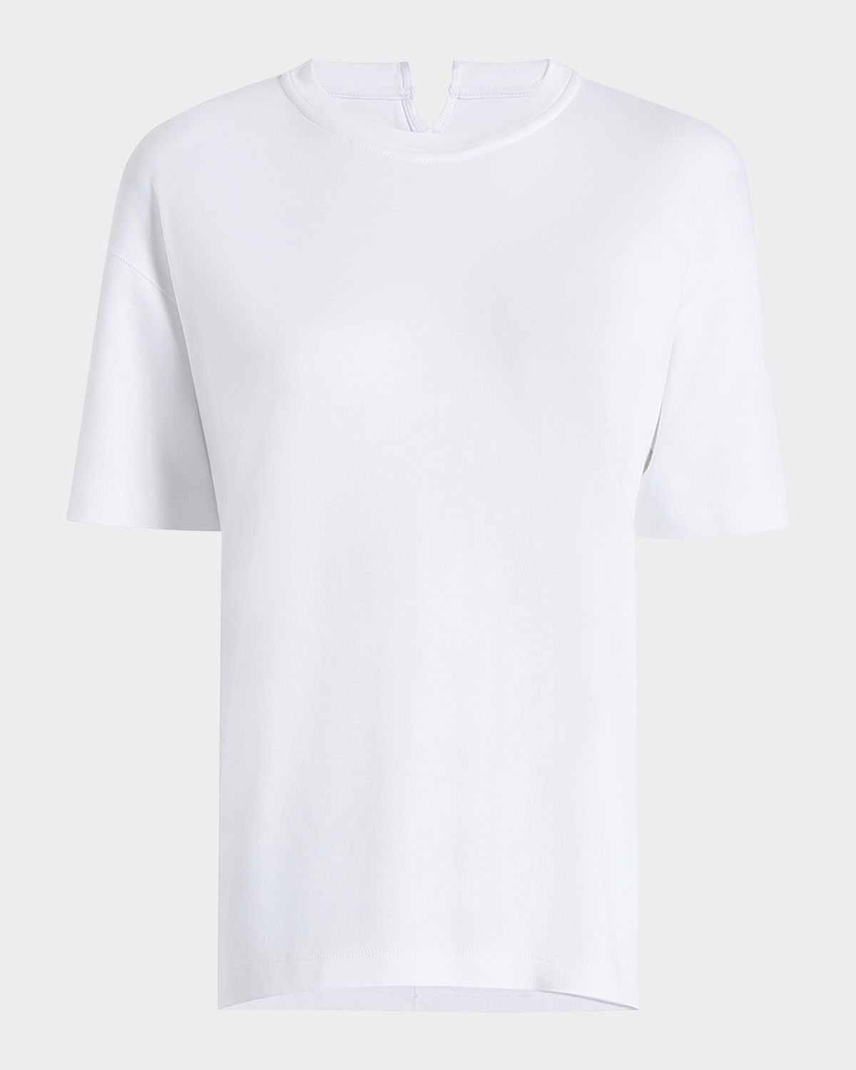 Another Tomorrow Luxe Seamed Cotton Short Sleeve T-Shirt | Thumbnail 6 Another Tomorrow Luxe Seamed Cotton Short Sleeve T-Shirt | Thumbnail 6