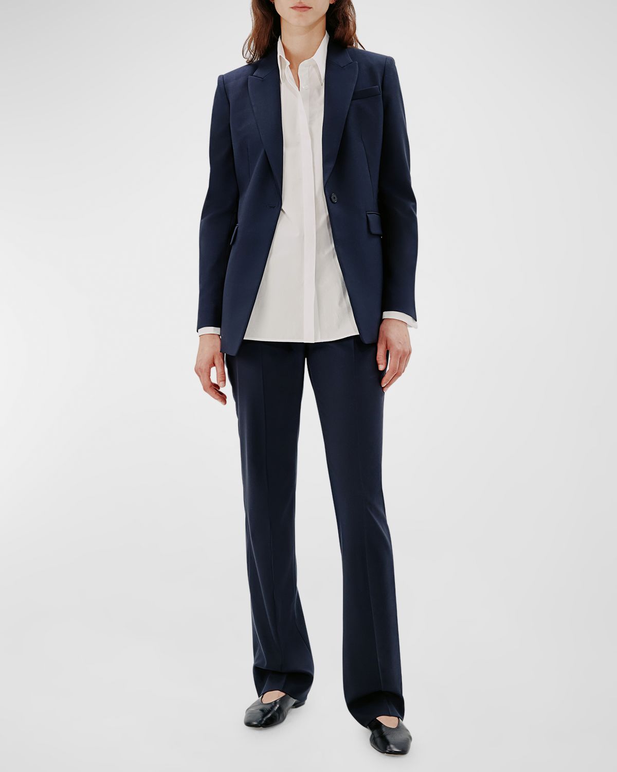 Another Tomorrow Merino Wool Classic Trousers