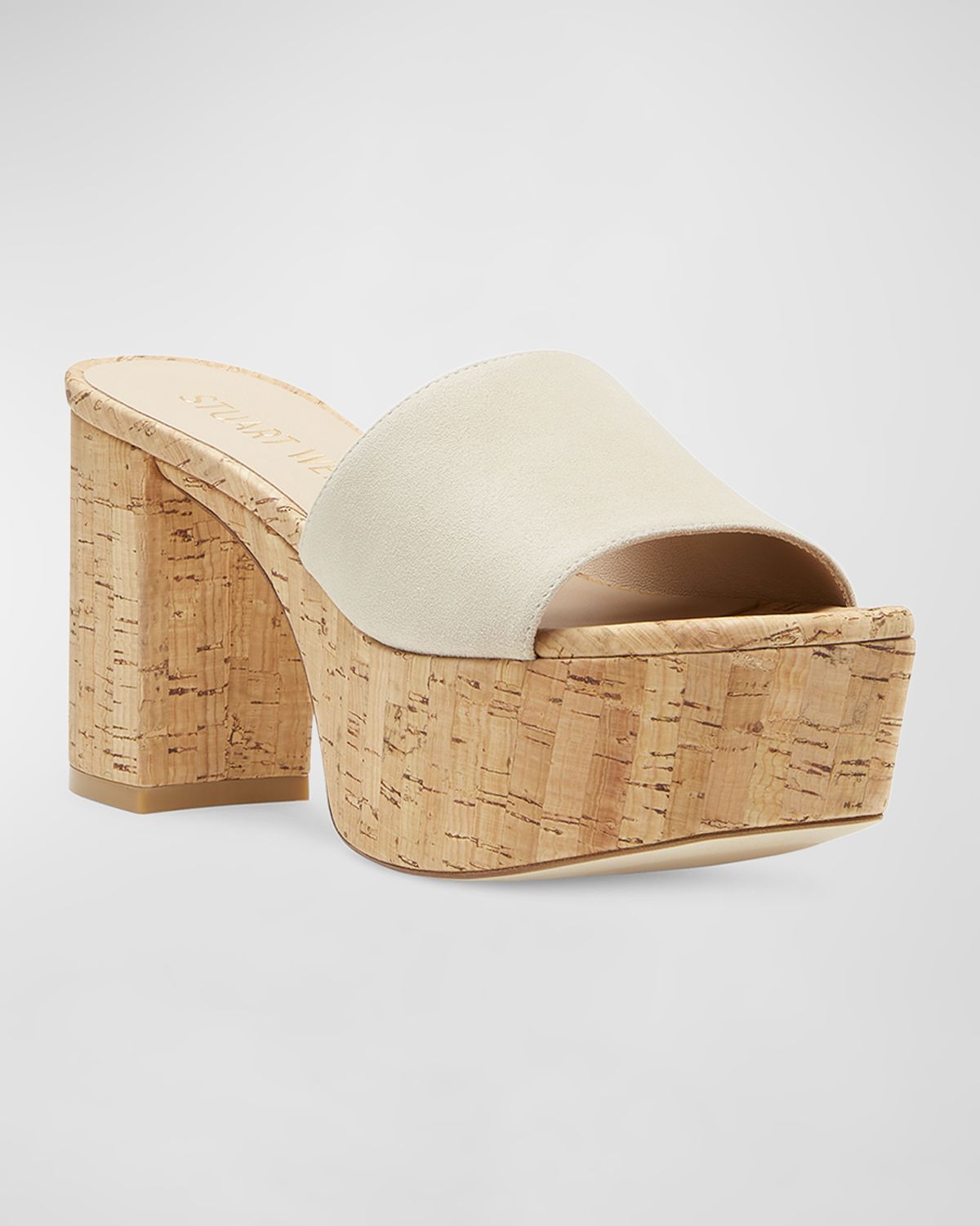 Stuart Weitzman Square High Suede Platform Sandals