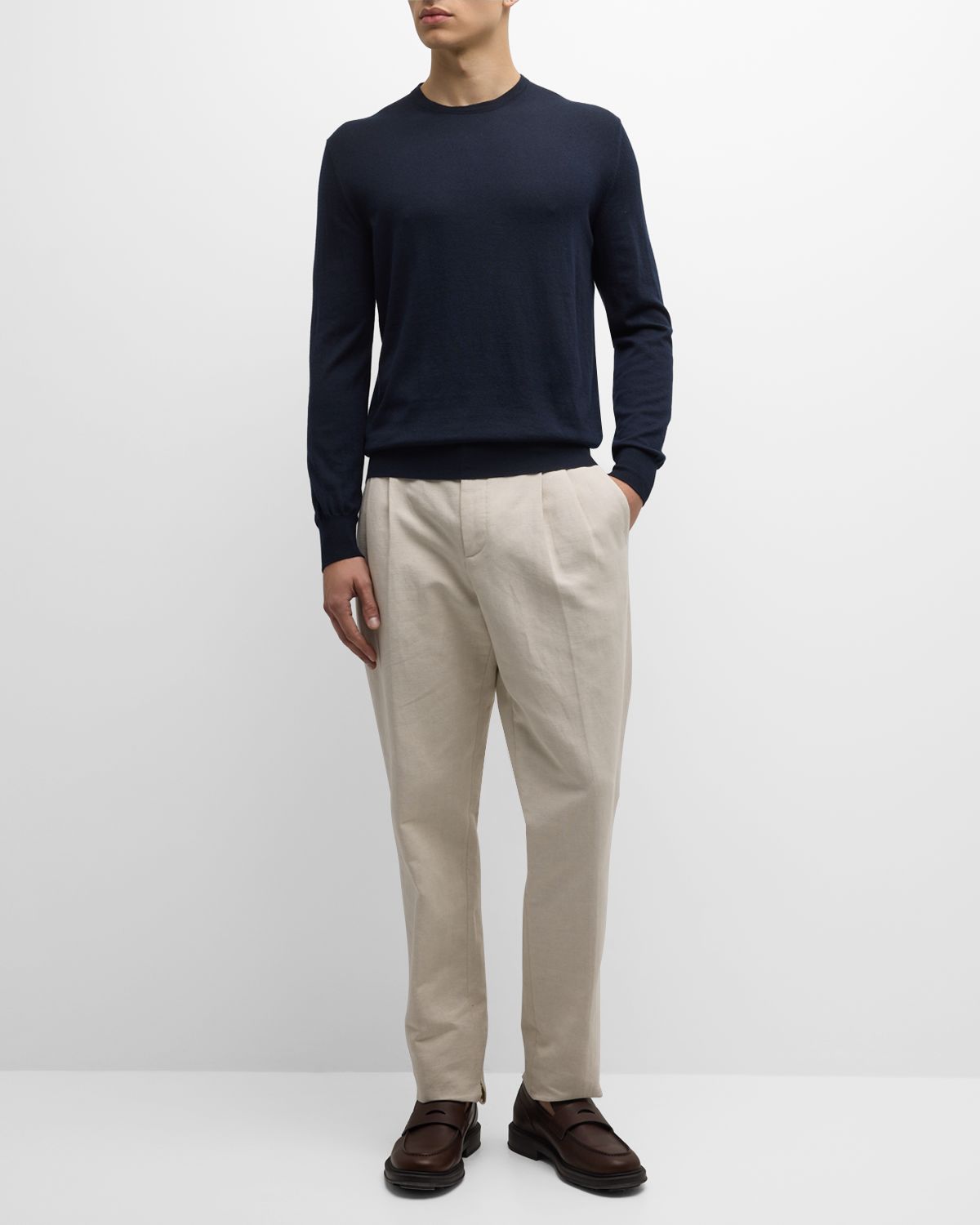 Loro Piana Men 's Girocollo Cash Light Crewneck Sweater