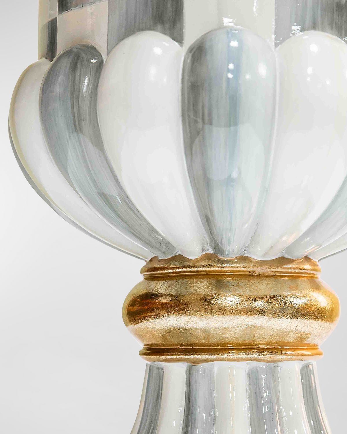 MacKenzie-Childs Sterling Check Pedestal Urn